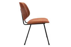 Miliboo Design-Stühle aus terracottafarbenem Stoff mit Samteffekt und schwarzem Metallfuß (2er-Set) BARNET* Design-stühle