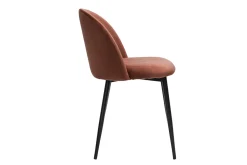 Miliboo Design-Stühle aus terracottafarbenem Samtstoff und schwarzem Metall (2er-Set) CELESTE* Design-stühle