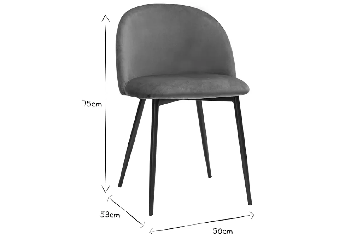 Miliboo Design-Stühle aus terracottafarbenem Samtstoff und schwarzem Metall (2er-Set) CELESTE* Design-stühle
