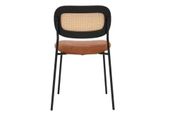 Miliboo Design-Stühle aus texturiertem Samtstoff in verbrannter Erde, schwarzem Metall und Rattan-Geflecht (2er-Set) MIRANDA* Design-stühle