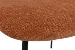 Miliboo Design-Stühle aus texturiertem Samtstoff in verbrannter Erde, schwarzem Metall und Rattan-Geflecht (2er-Set) MIRANDA* Design-stühle