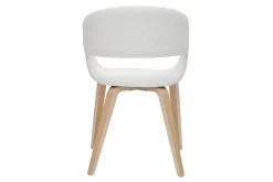Miliboo Design-Stühle aus weißem Polyurethan mit hellen Holzbeinen (2er-Set) SLAM* Design-stühle