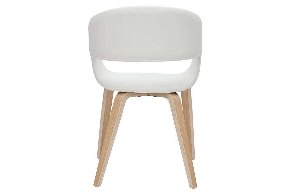 Miliboo Design-Stühle aus weißem Polyurethan mit hellen Holzbeinen (2er-Set) SLAM* Design-stühle