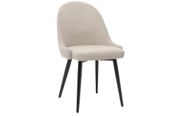 Miliboo Design-Stühle beiger Stoff mit Samteffekt und schwarzer Metallfuß (2er-Set) REEZ* Design-stühle