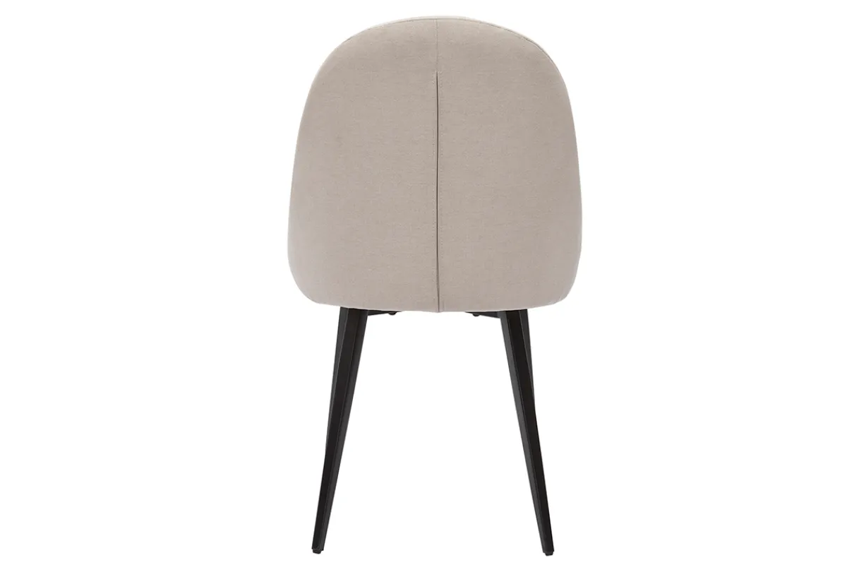 Miliboo Design-Stühle beiger Stoff mit Samteffekt und schwarzer Metallfuß (2er-Set) REEZ* Design-stühle