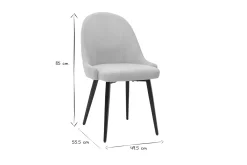 Miliboo Design-Stühle beiger Stoff mit Samteffekt und schwarzer Metallfuß (2er-Set) REEZ* Design-stühle