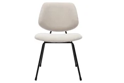 Miliboo Design-Stühle beiger Stoff mit Samteffekt und schwarzer Metallfuß (2er-Set) BARNET* Design-stühle