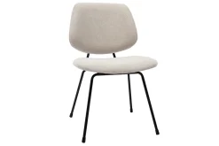 Miliboo Design-Stühle beiger Stoff mit Samteffekt und schwarzer Metallfuß (2er-Set) BARNET* Design-stühle