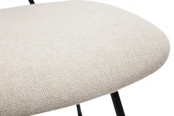 Miliboo Design-Stühle beiger Stoff mit Samteffekt und schwarzer Metallfuß (2er-Set) BARNET* Design-stühle