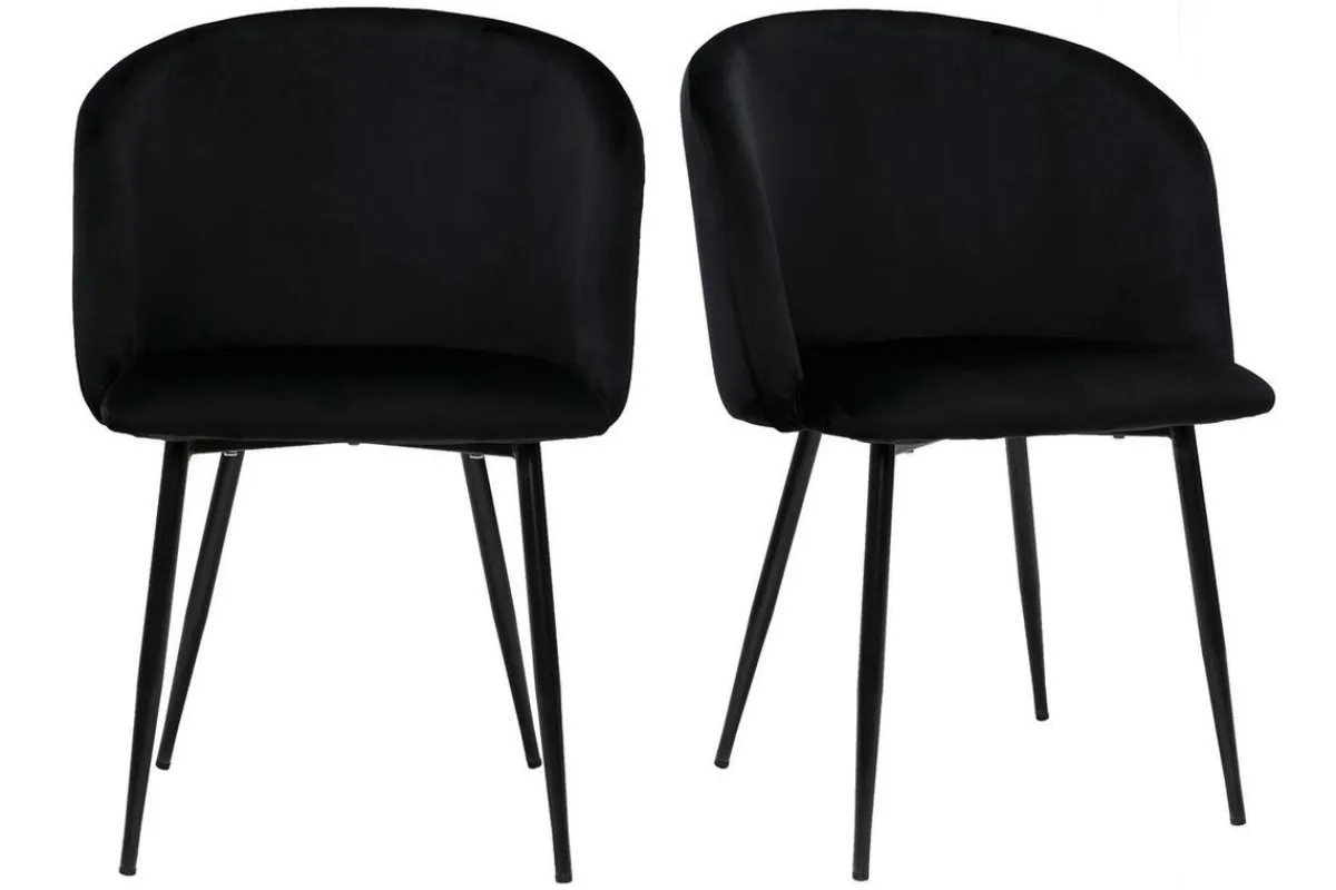 Miliboo Design-Stühle in schwarzem Samt (2er-Set) VANITY* Design-stühle