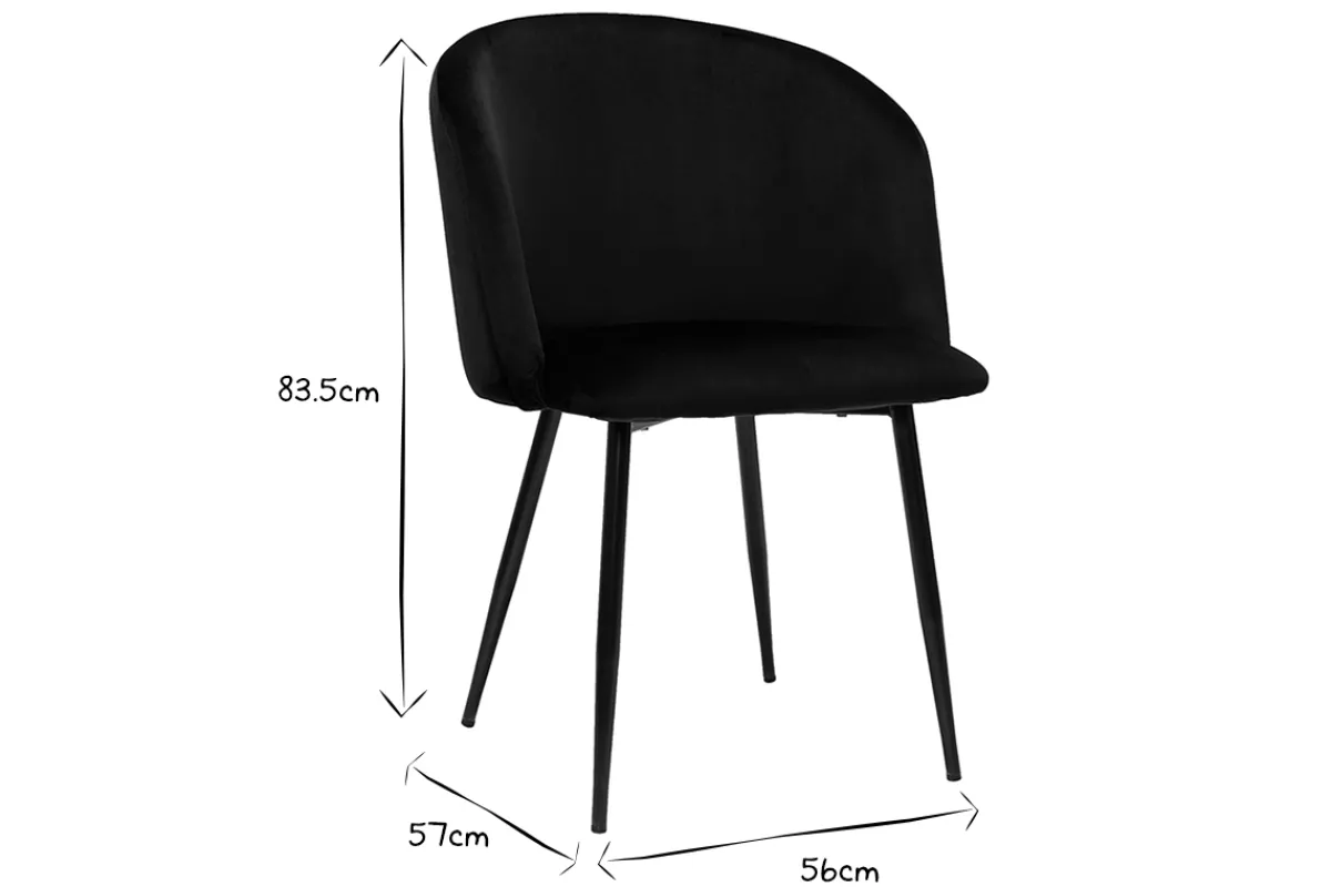 Miliboo Design-Stühle in schwarzem Samt (2er-Set) VANITY* Design-stühle