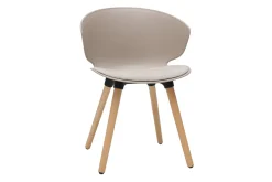 Miliboo Design-Stühle in Taupe und helles Holz (2er-Set) WING* Design-stühle