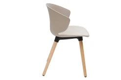 Miliboo Design-Stühle in Taupe und helles Holz (2er-Set) WING* Design-stühle