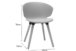 Miliboo Design-Stühle in Taupe und helles Holz (2er-Set) WING* Design-stühle