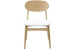 Miliboo Design-Stühle in Weiß und hellem Holz aus massiver Eiche (2er-Set) VICKY* Design-stühle