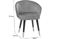 Miliboo Design-Stühle mit grauem Samt und schwarz-vergoldeten Metallbeinen (2er-Set) BRIZO* Design-stühle