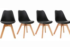 Miliboo Design-Stühle Schwarz 4er-Set PAULINE* Design-stühle