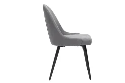 Miliboo Design-Stühle Stoff mit Samteffekt in Grau und schwarze Metallfüße (2er-Set) REEZ* Design-stühle
