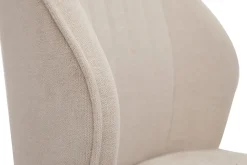 Miliboo Design-Stühle Stoff mit strukturiertem Samteffekt in Beige und schwarze Metallfüße (2er-Set) FANETTE* Design-stühle