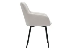 Miliboo Design-Stühle Stoff mit strukturiertem Samteffekt in Beige und schwarze Metallfüße (2er-Set) MONTERO* Design-stühle