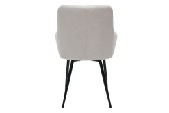 Miliboo Design-Stühle Stoff mit strukturiertem Samteffekt in Beige und schwarze Metallfüße (2er-Set) MONTERO* Design-stühle