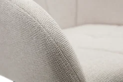 Miliboo Design-Stühle Stoff mit strukturiertem Samteffekt in Beige und schwarze Metallfüße (2er-Set) MONTERO* Design-stühle