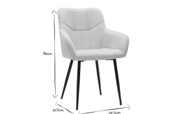 Miliboo Design-Stühle Stoff mit strukturiertem Samteffekt in Beige und schwarze Metallfüße (2er-Set) MONTERO* Design-stühle
