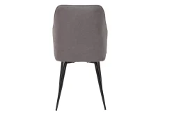 Miliboo Design-Stühle Stoff mit strukturiertem Samteffekt in Grau und schwarze Metallfüße (2er-Set) FANETTE* Design-stühle