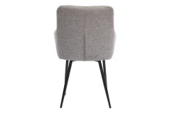 Miliboo Design-Stühle Stoff mit strukturiertem Samteffekt in Grau und schwarze Metallfüße (2er-Set) MONTERO* Design-stühle