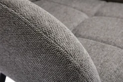 Miliboo Design-Stühle Stoff mit strukturiertem Samteffekt in Grau und schwarze Metallfüße (2er-Set) MONTERO* Design-stühle