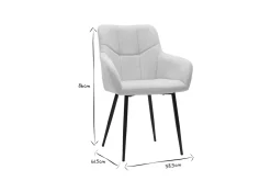 Miliboo Design-Stühle Stoff mit strukturiertem Samteffekt in Grau und schwarze Metallfüße (2er-Set) MONTERO* Design-stühle