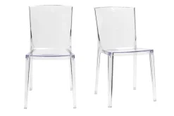 Miliboo Design-Stühle Transparent 2er-Set ISLAND* Design-stühle|Gartenstühle