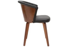 Miliboo Design-Stuhl ALBIN PU schwarz dunkles Holz* Design-stühle