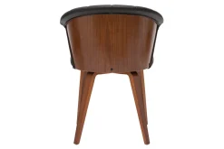 Miliboo Design-Stuhl ALBIN PU schwarz dunkles Holz* Design-stühle