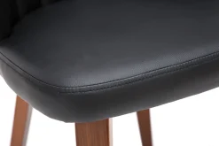 Miliboo Design-Stuhl ALBIN PU schwarz dunkles Holz* Design-stühle