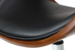 Miliboo Design-Stuhl auf Rollen Schwarz und Nussbaum BENT* Bürostühle|Bürostuhl Zum Kleinen Preis