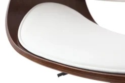 Miliboo Design-Stuhl auf Rollen Weiß und Nussbaum BENT* Bürostühle|Bürostuhl Zum Kleinen Preis