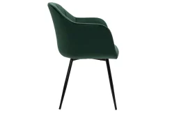 Miliboo Design-Stuhl aus grünem Samt mit Füßen aus schwarzem Metall MILLY* Design-stühle
