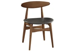 Miliboo Design-Stuhl aus Nussbaum und schwarzem PU 2er-Set WALFORD* Design-stühle|Holzstühle