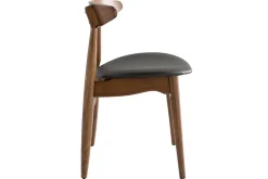 Miliboo Design-Stuhl aus Nussbaum und schwarzem PU 2er-Set WALFORD* Design-stühle|Holzstühle