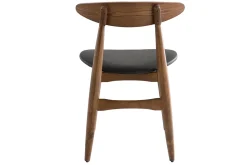 Miliboo Design-Stuhl aus Nussbaum und schwarzem PU 2er-Set WALFORD* Design-stühle|Holzstühle