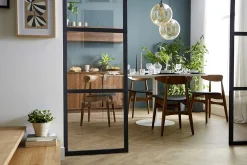Miliboo Design-Stuhl aus Nussbaum und schwarzem PU 2er-Set WALFORD* Design-stühle|Holzstühle