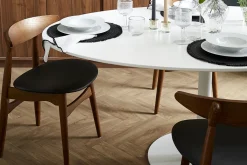 Miliboo Design-Stuhl aus Nussbaum und schwarzem PU 2er-Set WALFORD* Design-stühle|Holzstühle