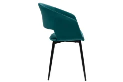 Miliboo Design-Stuhl aus petrolblauem Samt mit Füßen aus schwarzem Metall PRISMA* Design-stühle