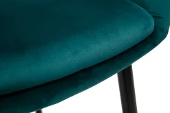 Miliboo Design-Stuhl aus petrolblauem Samt mit Füßen aus schwarzem Metall PRISMA* Design-stühle