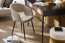 Miliboo Design-Stuhl aus petrolblauem Samt mit Füßen aus schwarzem Metall PRISMA* Design-stühle