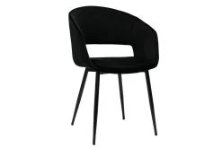 Miliboo Design-Stuhl aus schwarzem Samt mit Füßen aus schwarzem Metall PRISMA* Design-stühle