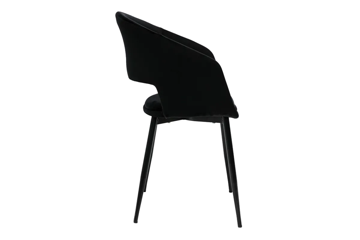 Miliboo Design-Stuhl aus schwarzem Samt mit Füßen aus schwarzem Metall PRISMA* Design-stühle