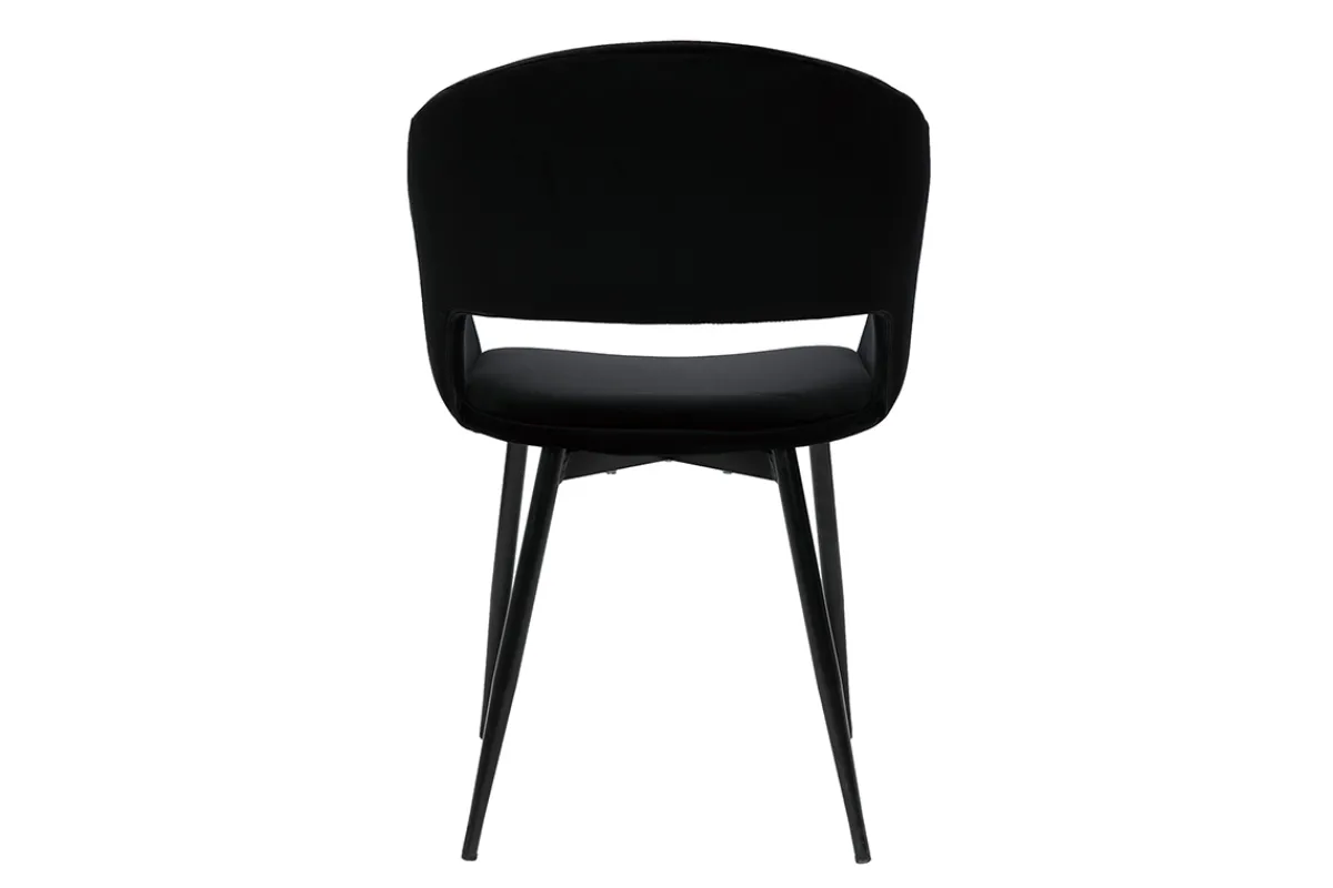 Miliboo Design-Stuhl aus schwarzem Samt mit Füßen aus schwarzem Metall PRISMA* Design-stühle