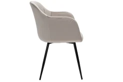 Miliboo Design-Stuhl aus taupefarbenem Samt mit Füßen aus schwarzem Metall MILLY* Design-stühle